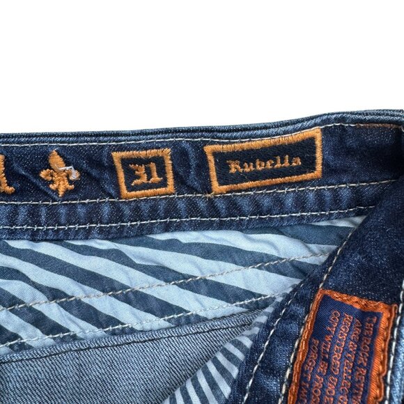 Rock Revival Rubella Easy Capri Blue Jean Women's Embellished Pocket, Size 31 - Picture 6 of 13